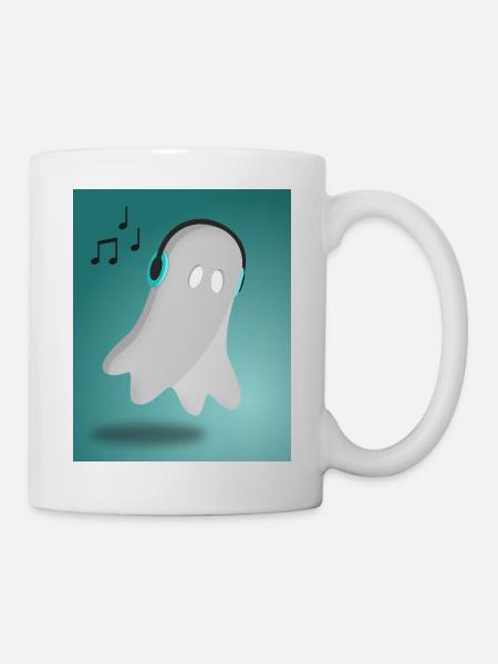 Geist mit Kopfhörern - Tasse - Weiß