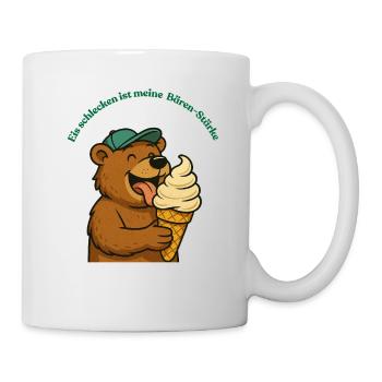 Bär Eiscreme Cartoon Tiere Design Humor  - Mug - white - Right