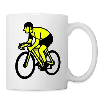 Neon Wheel Silhouette Cyclist - Mug - white - Right