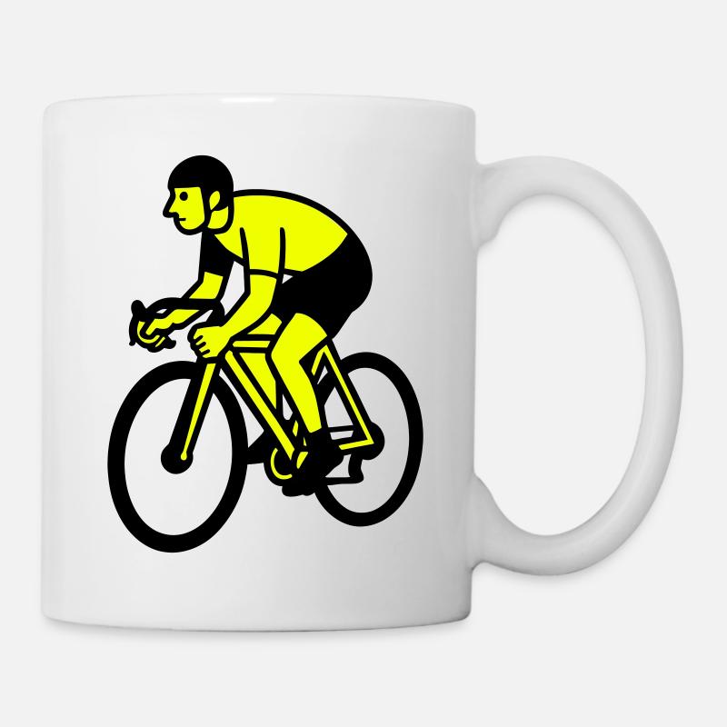 Neonrad Silhouette Radfahrer - Tasse - Weiß
