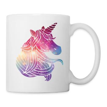 Einhorn Glitzer - Tasse - Weiß - Rechts