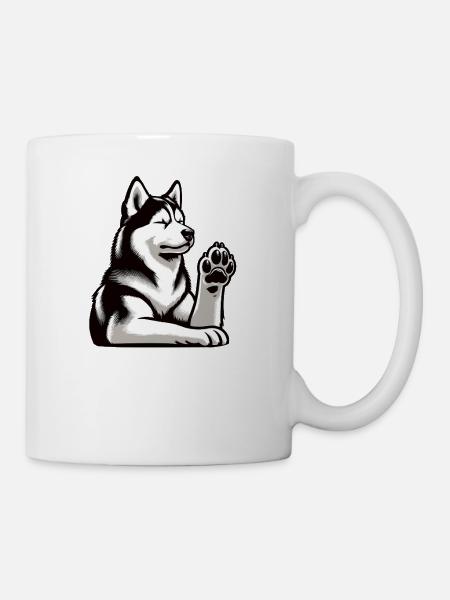 Parlez à la patte Husky Husky Propriétaire Husky - Mug blanc - blanc