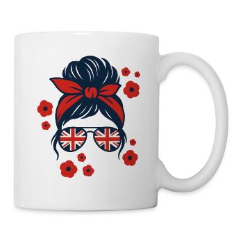 Brit Pop Floral Sunglasses - Mug - white - Right