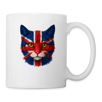 Union Jack Cat Portrait - Mug - white - Right