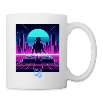 DJ Neon Skyline - Mug blanc - blanc - Droite