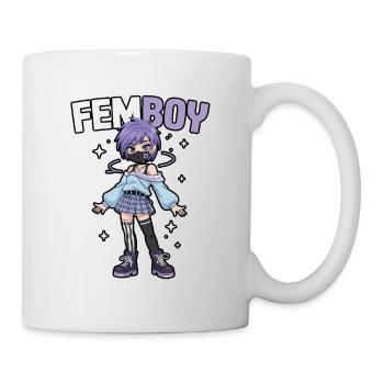 Femboy au look emo avec paillettes - Mug blanc - blanc - Droite