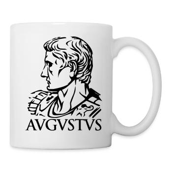 Augustus Römischer Kaiser "AVGVSTVS" Geschichte Tribut - Tasse - Weiß - Rechts