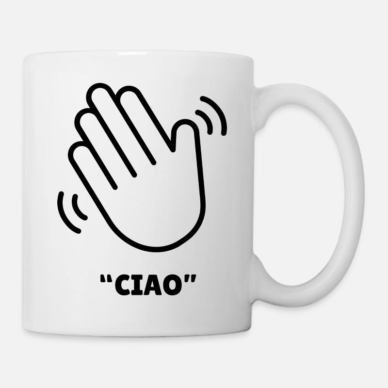 Ciao – Conception de la main agitée - Mug blanc - blanc