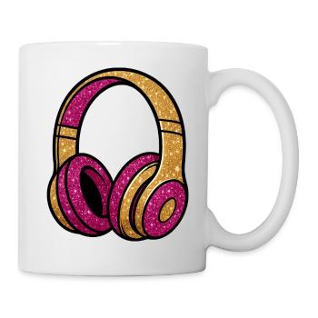 Casque à paillettes Or Rose - Mug blanc - blanc - Droite