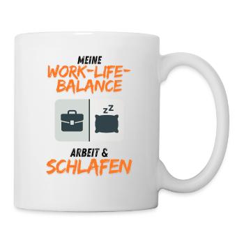 Work-Life Balance Work & Sleep - Mug - white - Right