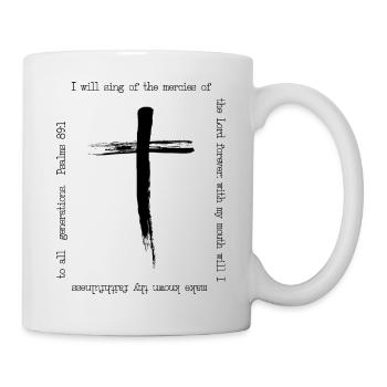 Coup de pinceau croisé Chanson de miséricorde - Mug blanc - blanc - Droite