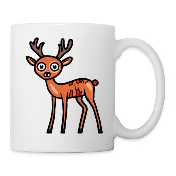 Hirsch Halloween Comic Lustig - Tasse - Weiß - Rechts