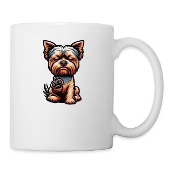 Talk to the Paw Yorkshire Terrier Yorkie Yorkies - Mug - white - Right