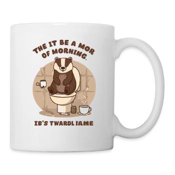 Beaver on toilet morning fun coffee animals - Mug - white - Right