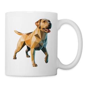 Labrador Retriever - Cooles Low Poly Logo - Tasse - Weiß - Rechts