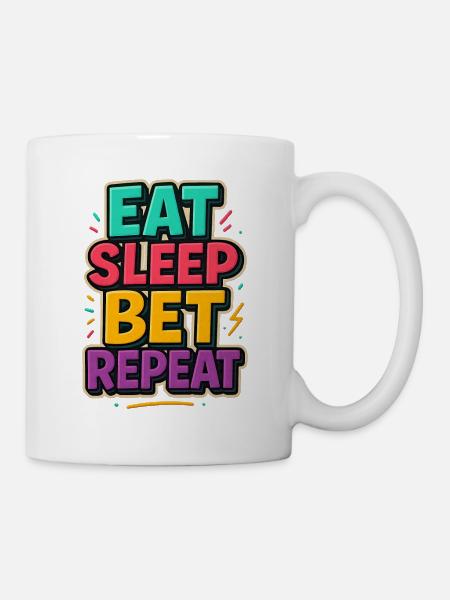 Eat Sleep Bet Repeat Sportsbook - Mug blanc - blanc