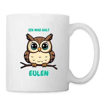 J’aime juste les hiboux – motif de dicton drôle - Mug blanc - blanc - Droite