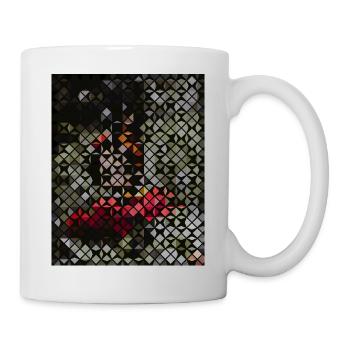 Monarch butterfly on flower in mosaic pattern - Mug - white - Right