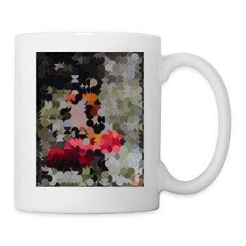 Punktiertes Schmetterlings-Mosaik - Tasse - Weiß - Rechts