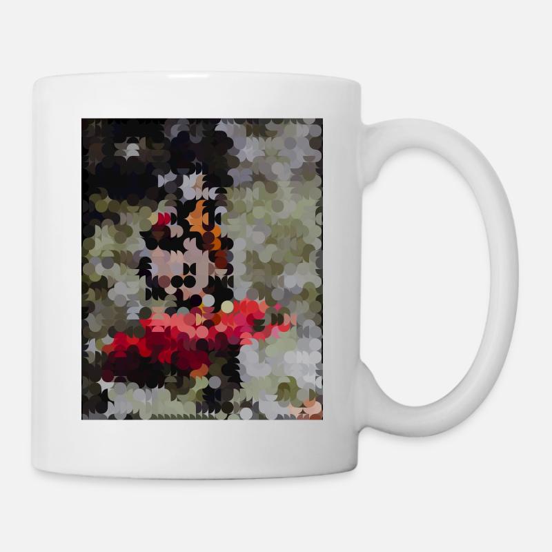 Mosaïque de papillons pointillés - Mug blanc - blanc