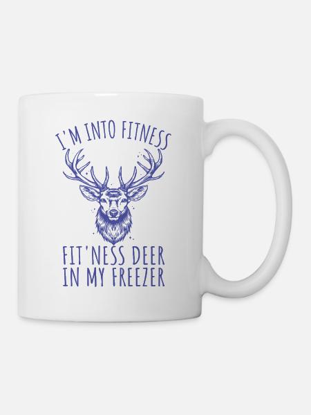 Fitness Hirsch Gefrierschrank - Tasse - Weiß