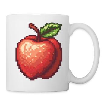 Retro Pixel Apfel - Tasse - Weiß - Rechts