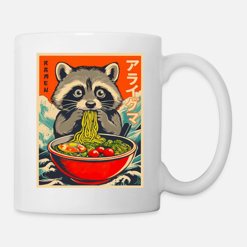 raton laveur kawaii - Mug blanc - blanc