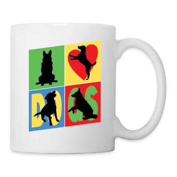 Dogs I Love Dogs Silhouettes Dog Mom Dog Dad - Mug - white - Right