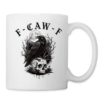 Black Crow F-Caw-F Funny Gothic Humor - Mug - white - Right
