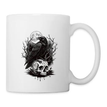 Black Crow F-Caw-F Funny Gothic Humor - Mug - white - Right