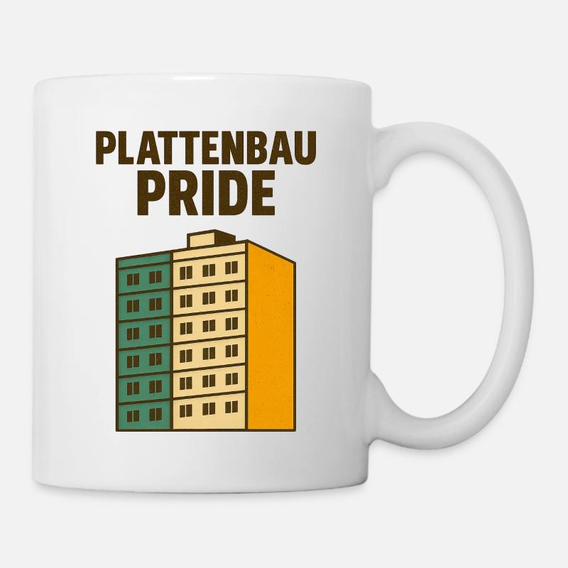 Plattenbau Pride – Urban Retro Gebäude - Tasse - Weiß