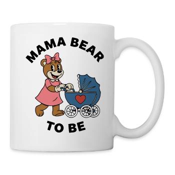 Mama Bär To Be – Kinderwagen Band T-Shirt - Tasse - Weiß - Rechts