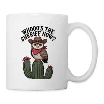 Lustiger Sheriff auf Kaktus - Tasse - Weiß - Rechts