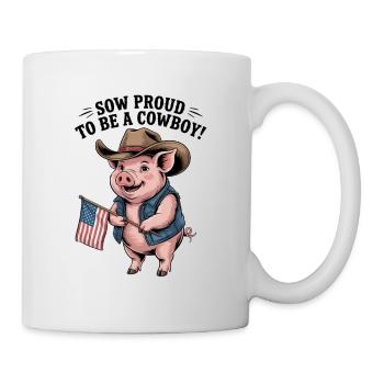 Semer un cochon cowboy fier - Mug blanc - blanc - Droite