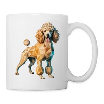 Pudel - Cooles Low Poly Logo - Tasse - Weiß - Rechts