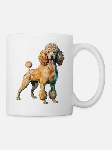 Pudel - Cooles Low Poly Logo - Tasse - Weiß