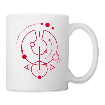 Rotes geometrisches Symbol - Tasse - Weiß - Rechts