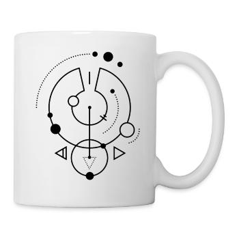 Schwarzes geometrisches Symbol - Tasse - Weiß - Rechts