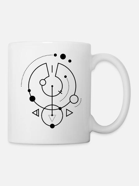 Schwarzes geometrisches Symbol - Tasse - Weiß