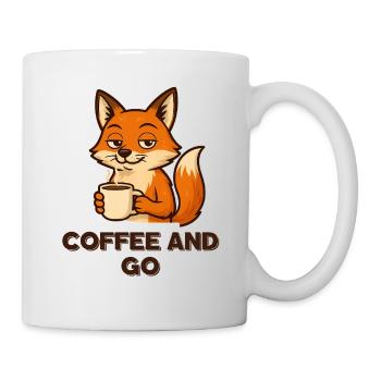 Café renard dessin animé petit déjeuner animaux design - Mug blanc - blanc - Droite
