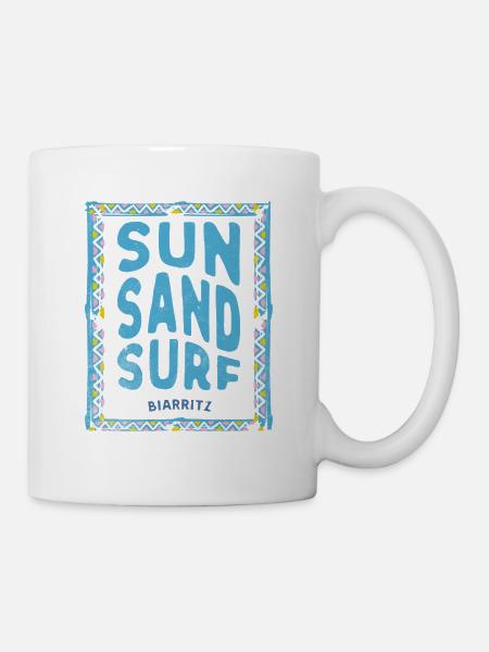 Sonne Sand Surfen Biarritz - Tasse - Weiß