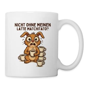 Pas sans mon illustration de lapin de houblon de café - Mug blanc - blanc - Droite
