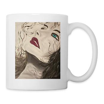 Expressionist Portrait with Blue Gaze - Mug - white - Right