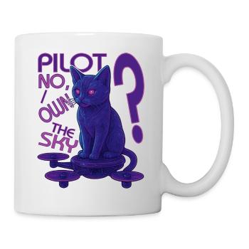 Futuristic Cat Drone Pilot – Sci-Fi Cats S - Mug - white - Right