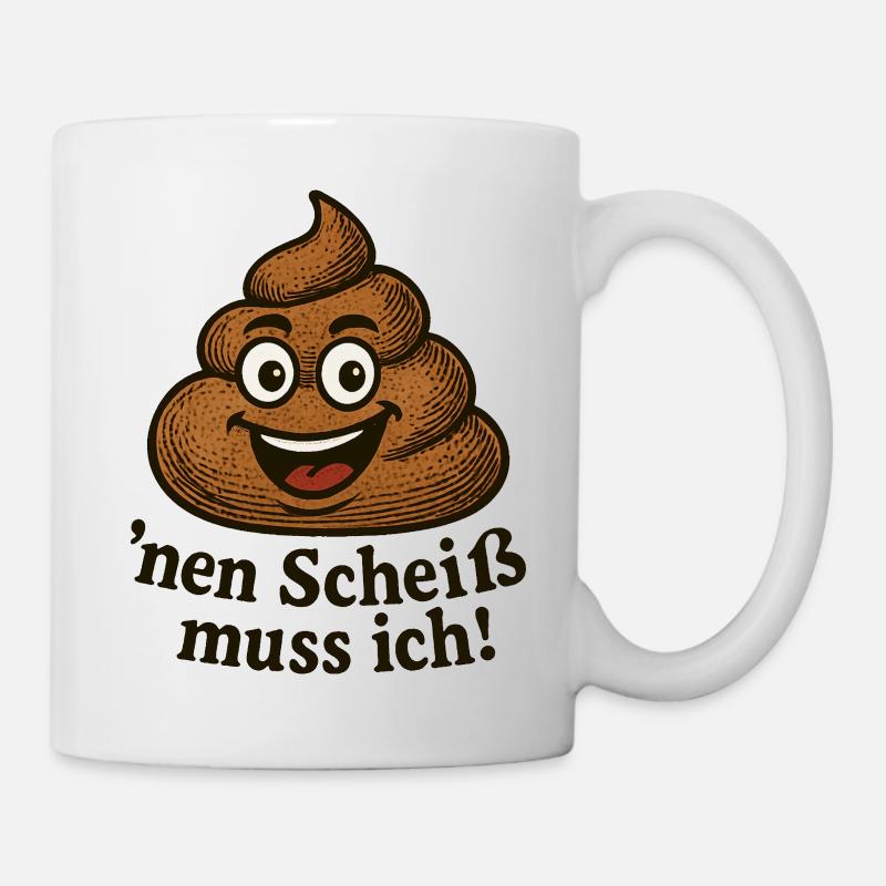 Nen Scheiß muss ich Lustiger Kackhaufen Spruch - Kop/krus - hvid