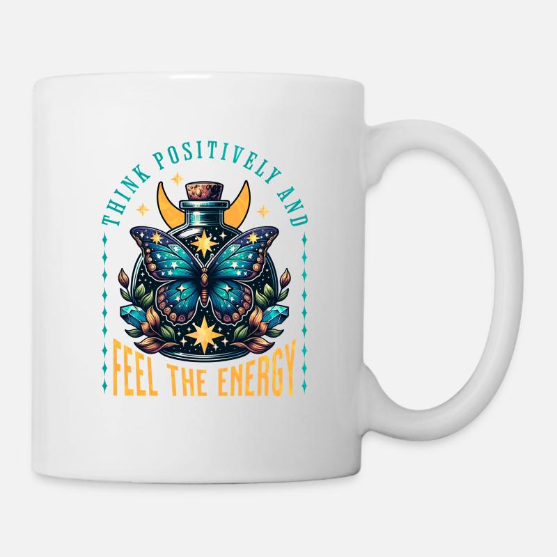 Bouteille d’énergie papillon - Mug blanc - blanc