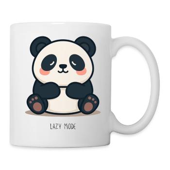 Panda Cartoon T-Shirt – Lazy Mode - Tasse - Weiß - Rechts
