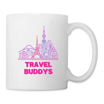 Travel Buddies Neon Skyline Holiday Travel - Mug - white - Right