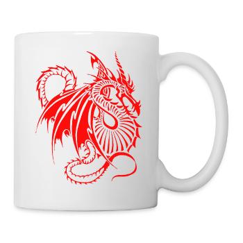 Drachen - Tasse - Weiß - Rechts