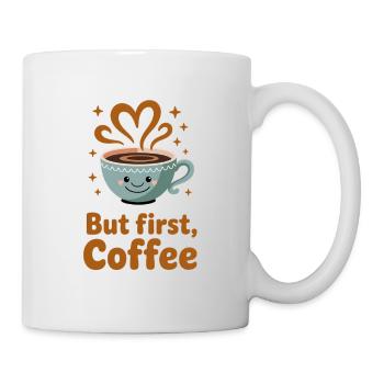 First Coffee – latte au cœur sucré - Mug blanc - blanc - Droite